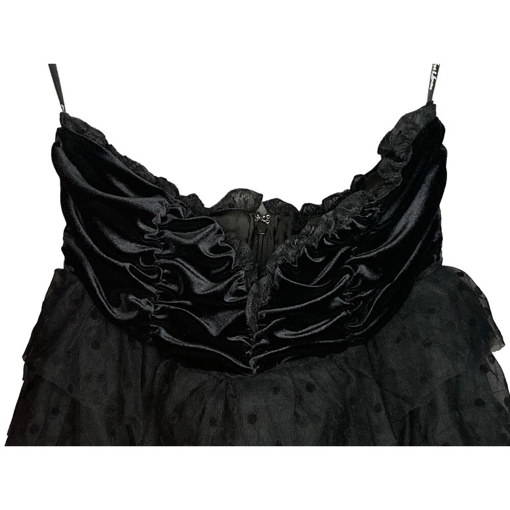 For Love & Lemons Jourdan Off the Shoulder Mini Dress Black w/ Gloves size M - Picture 8 of 16